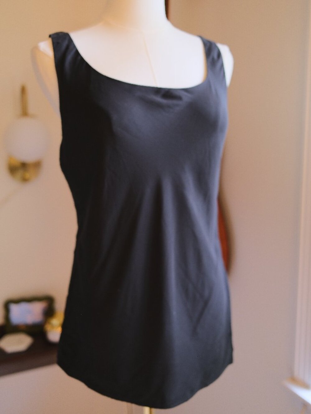 Lafayette 148 New York Black Silk Tank Top Sleeveless Blouse Size 6
